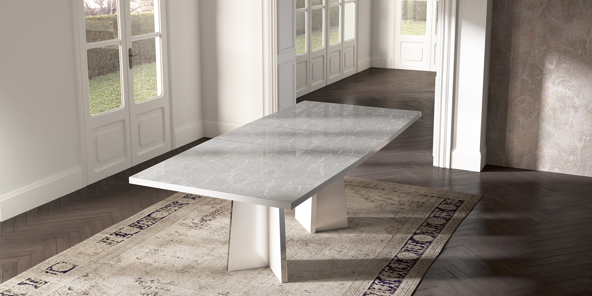 Стол обеденный Status Mara, раздвижной, цвет белый, 180(225)x104x76 см (MADWHTA01)MADWHTA01 Стол обеденный Status Mara, раздвижной, цвет белый, 180(225)x104x76 см (MADWHTA01)MADWHTA01