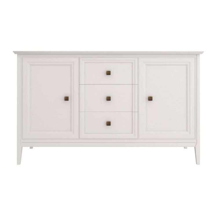 Комод Tesoro White, широкий, 3 ящика+двери, 170x48x90 см, цвет: белый (T403W)T403W
