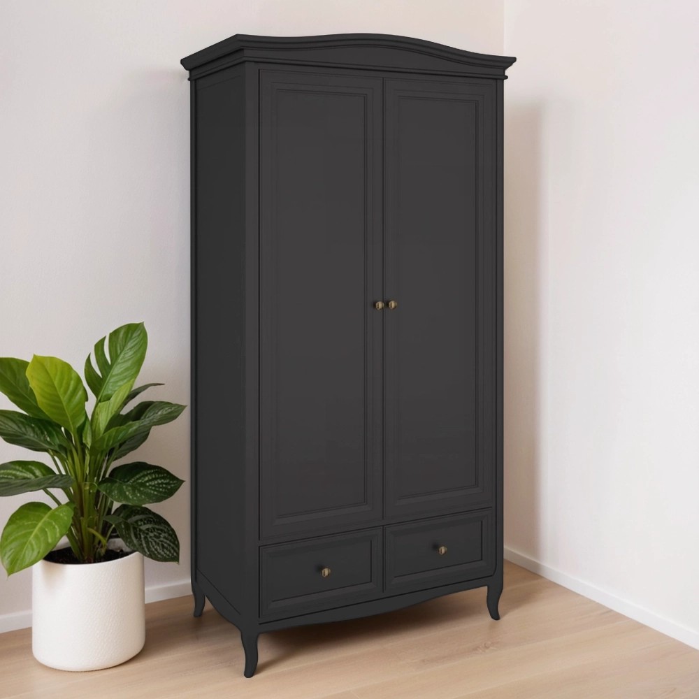 Шкаф 2-х дверный Aletan Majessa, 105х58х211 см, цвет: чёрный (M802BL )M802BL Шкаф 2-х дверный Aletan Majessa, 105х58х211 см, цвет: чёрный (M802BL )M802BL