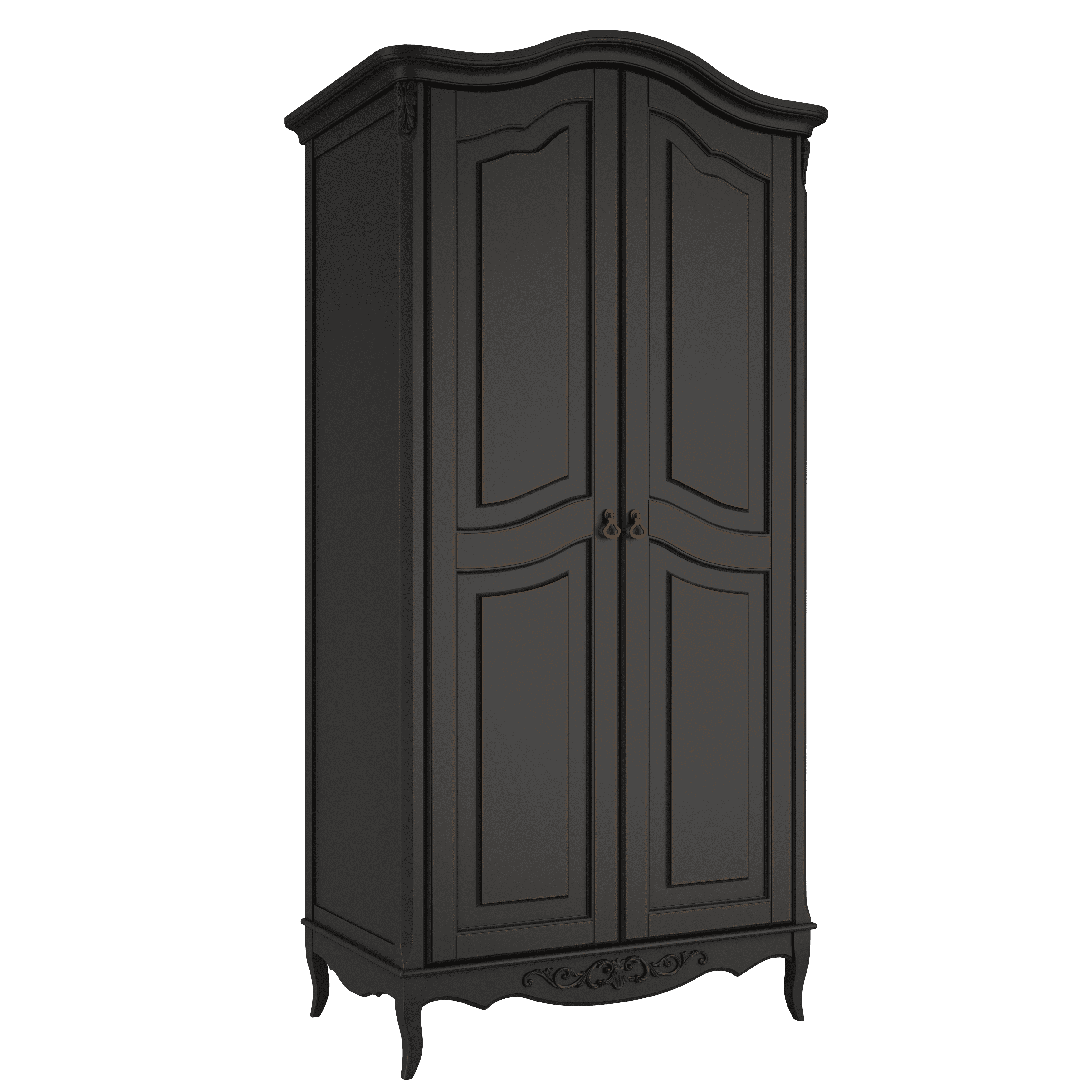 Шкаф платяной Aletan Provence, 2-х дверный, цвет: черный, размер 107х66х210 см (B802BL)B802BL