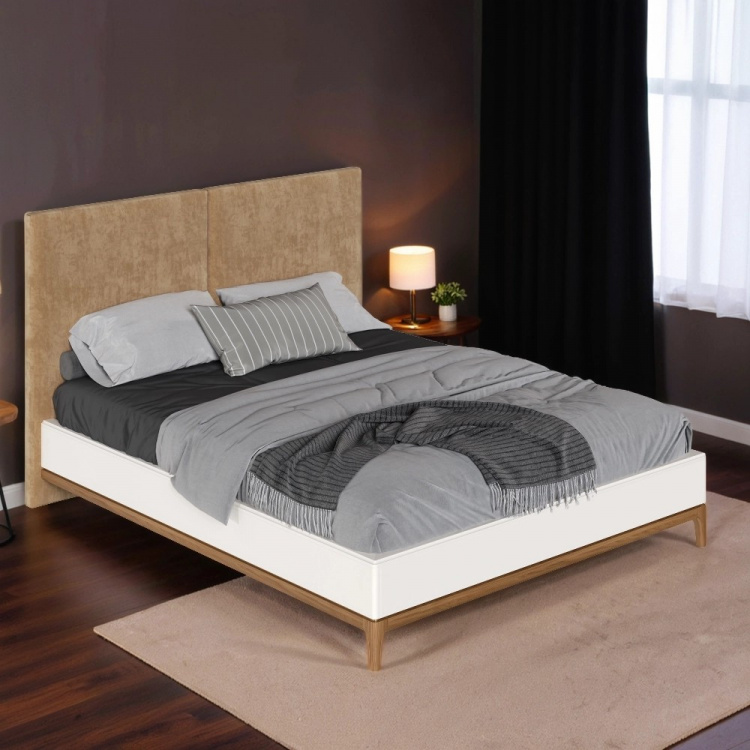 Кровать двуспальная Bari White, 180x200 см, мягкая спинка, цвет: белый (BR228W)BR228W Кровать двуспальная Bari White, 180x200 см, мягкая спинка, цвет: белый (BR228W)BR228W