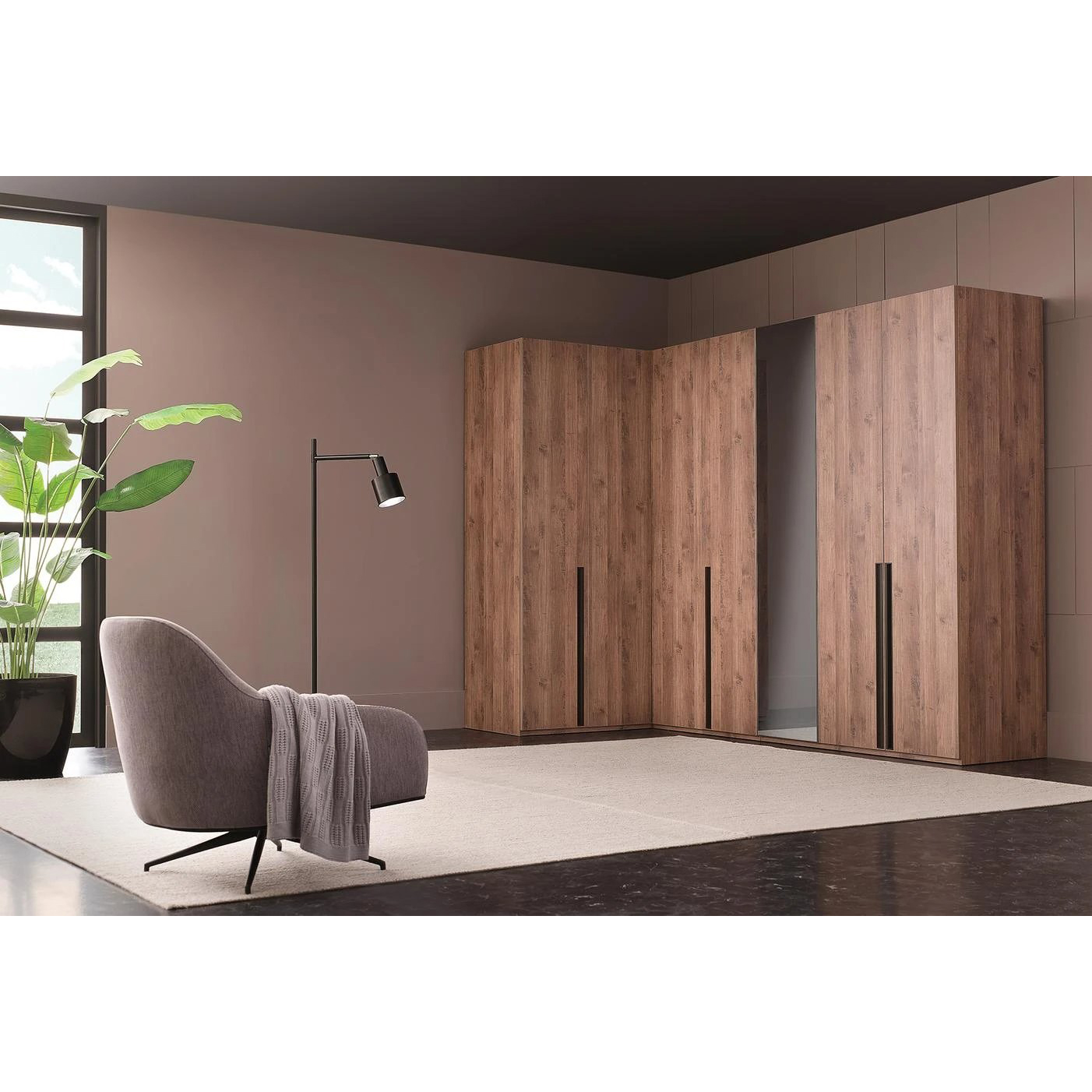 Шкаф платяной Enza Home Orlando, угловой, размер 152х152х222 см (EH46523)EH46523