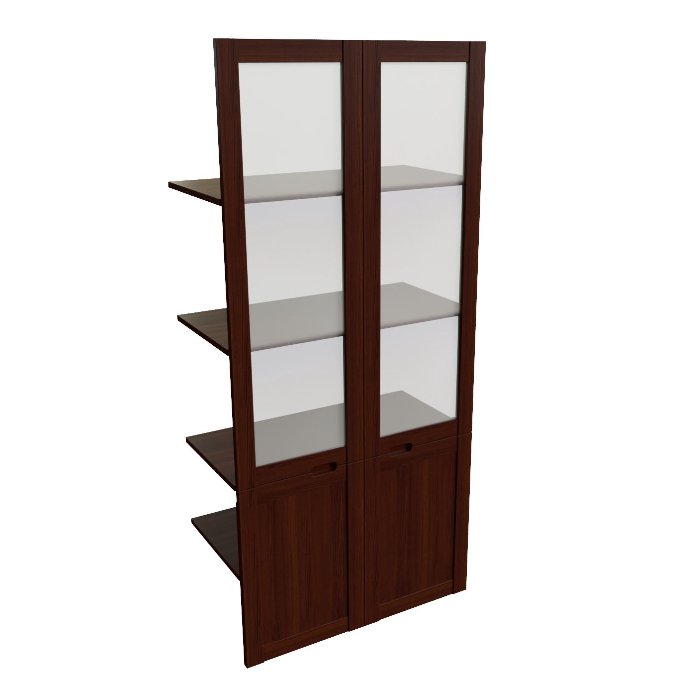 Наполнение двуст. шкафа со стеклом Multi-Office Sorbonne walnut, размер 85x42x188 см, цвет: тёмный орех22551