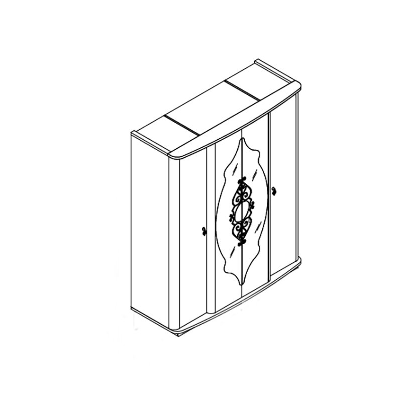 Шкаф Bellona Legenda четырехдверный цвет: венге, размер 188х73х214 см (LEGN-20) остаткиLEGN-20