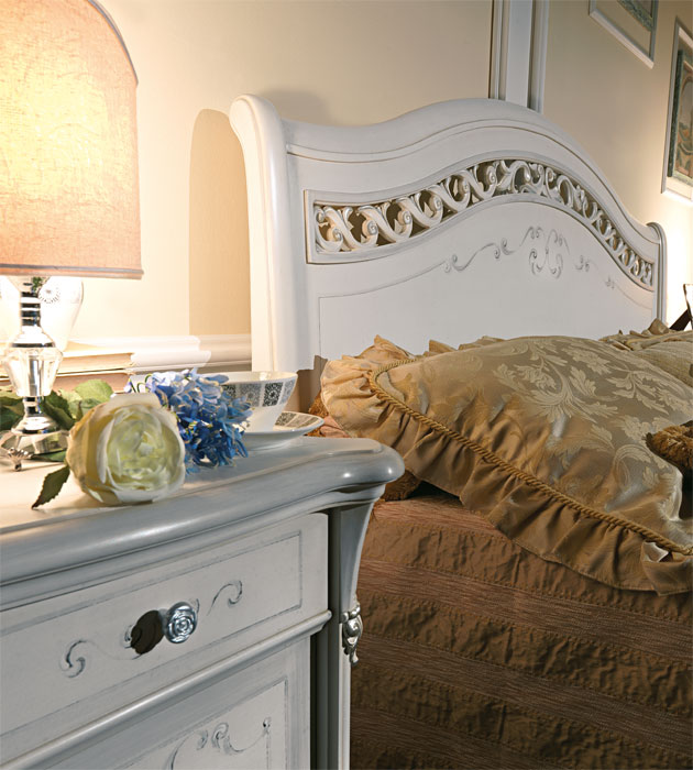 Кровать Casa+39 Prestige laccato, двуспальная, цвет: белый, 160x200 см (303)303