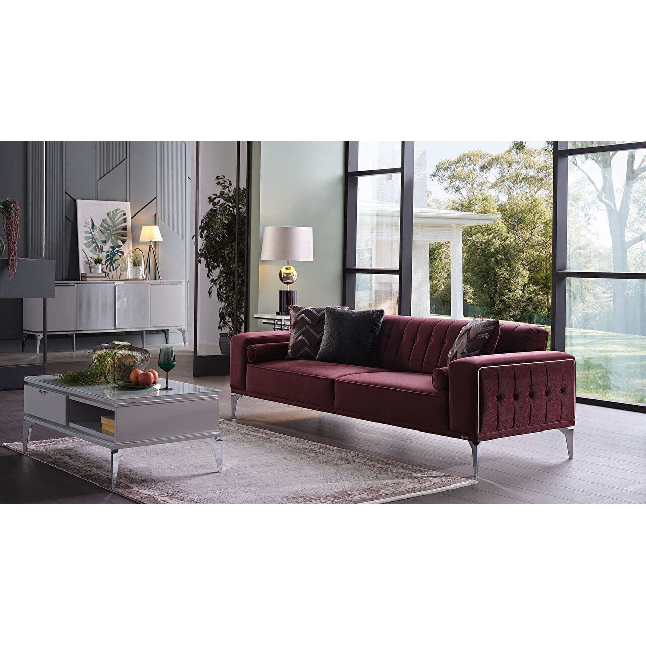 Диван Bellona Loretto, 3-х местный, сливовый, размер 237x87x78 см (LORET-03)LORET-03 Диван Bellona Loretto, 3-х местный, сливовый, размер 237x87x78 см (LORET-03)LORET-03