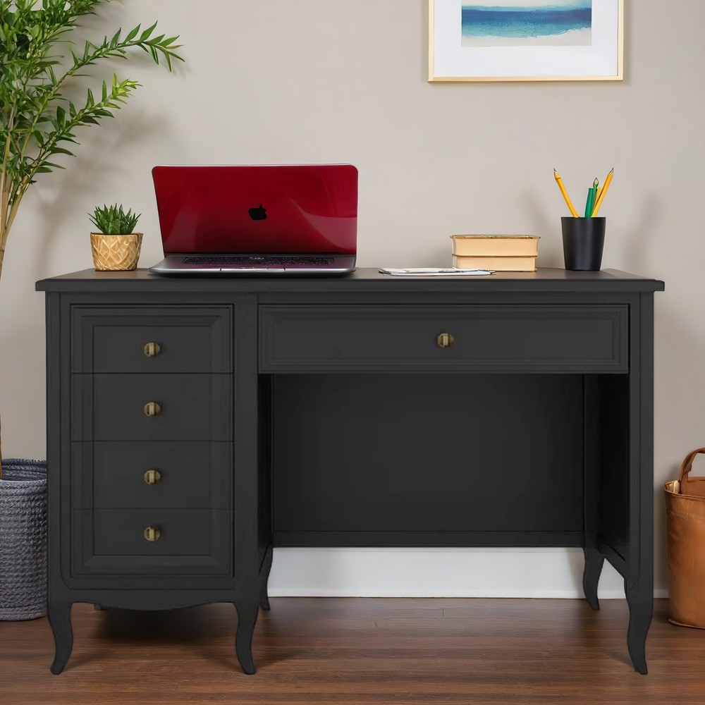 Стол письменный Aletan Majessa, однотумбовый, 138х65х80 см, цвет: чёрный (M702BL)M702BL Стол письменный Aletan Majessa, однотумбовый, 138х65х80 см, цвет: чёрный (M702BL)M702BL