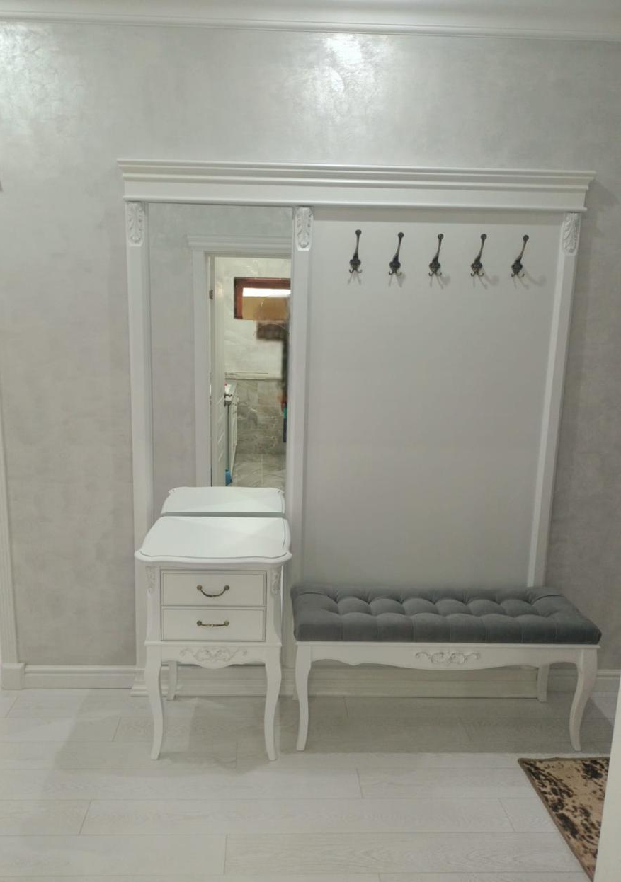 Прихожая Aletan Provence с зеркалом, цвет: черный, размер 177х53х214 см (B109BL+В110BL+В302BL)B109BL+B110BL+B302BL Прихожая Aletan Provence с зеркалом, цвет: черный, размер 177х53х214 см (B109BL+В110BL+В302BL)B109BL+B110BL+B302BL