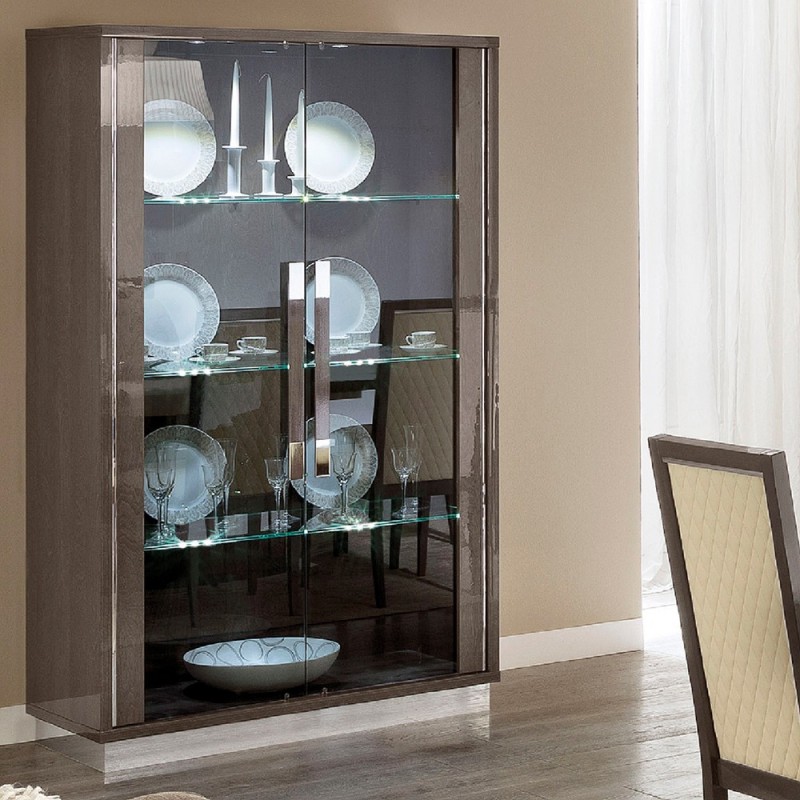 Витрина Camelgroup Platinum, 2-х дверная, цвет: серебристая береза, ручки Slim, 110x48x190 см (144VT2.02PL)144VT2.02PL