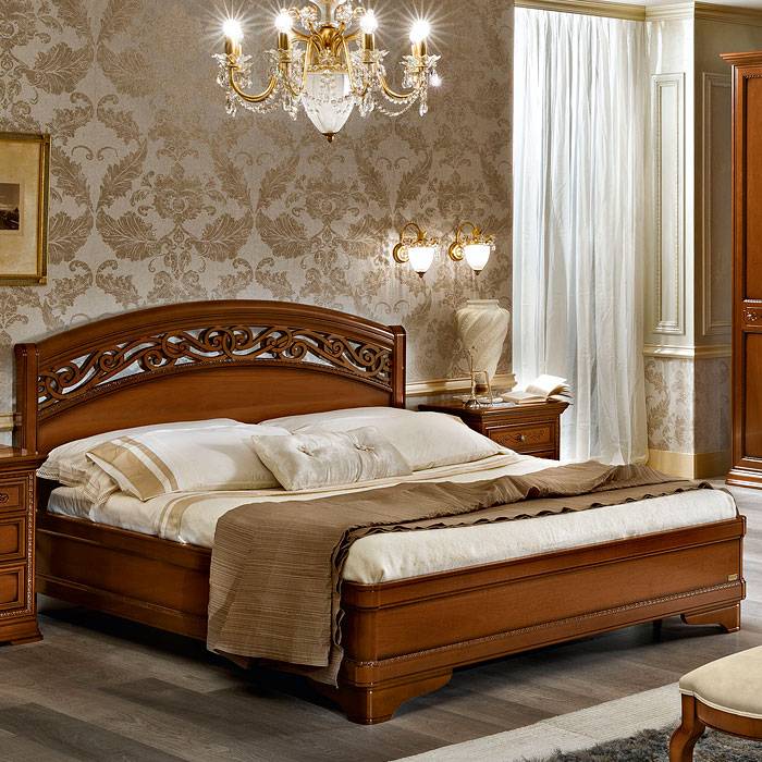Кровать Camelgroup Torriani Botticelli двуспальная, без изножья, цвет: орех, 160x200 см (128LET.03NO)128LET.03NO