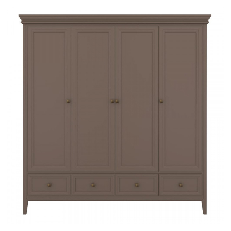 Шкаф платяной Tesoro Quartz, 4-х дверный, 197х58х211.5 см, цвет: кварц (T804QU)T804QU