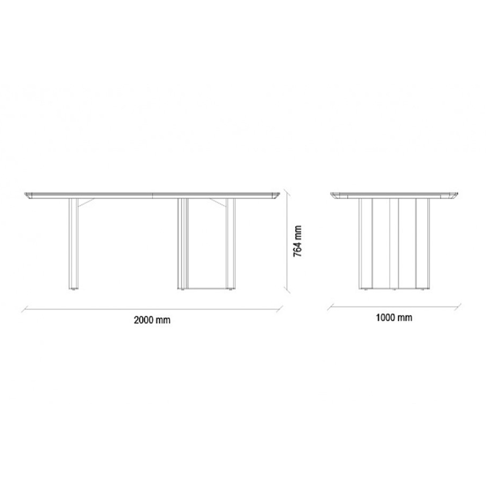 Стол обеденный Enza Home Sirona, прямоугольный, размер 200х100х76 см, стеклянная поверхность07.182.0572.0000.0000.0157.