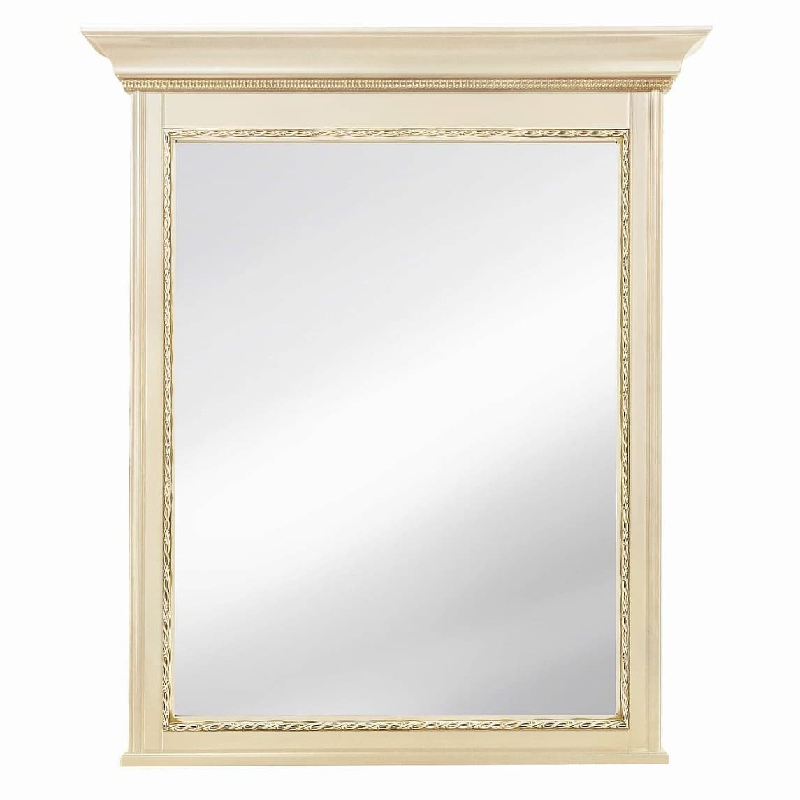 Зеркало Timber Неаполь, навесное 94x110 см цвет: ваниль с золотом (T-527)T-527