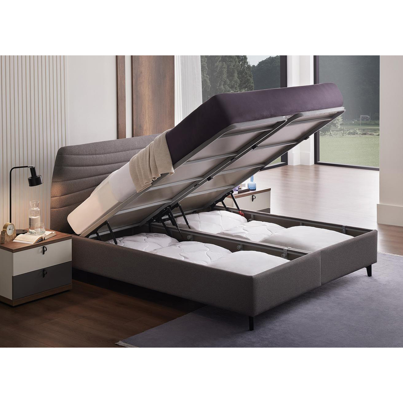 Кровать Enza Home Cordell, полуторная, с подъемным механизмом, 150х200 см Кровать Enza Home Cordell, полуторная, с подъемным механизмом, 150х200 см