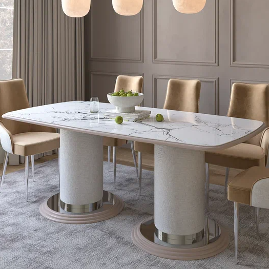 Стол обеденный Веллона Мистрано, цвет: Кашемир с серебром, 200x100x80 см (ВЕЛГСВ-07)ВЕЛГСВ-07