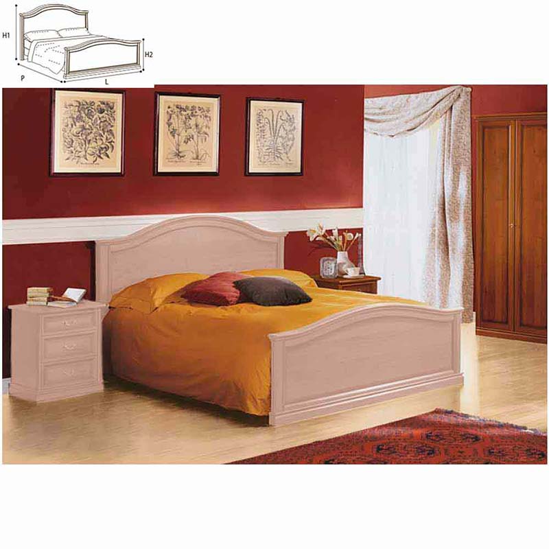 Кровать Nostalgia Bianco Antico, двуспальная, цвет: белый антик, 180x200 см (085LET.02BA)085LET.02BA