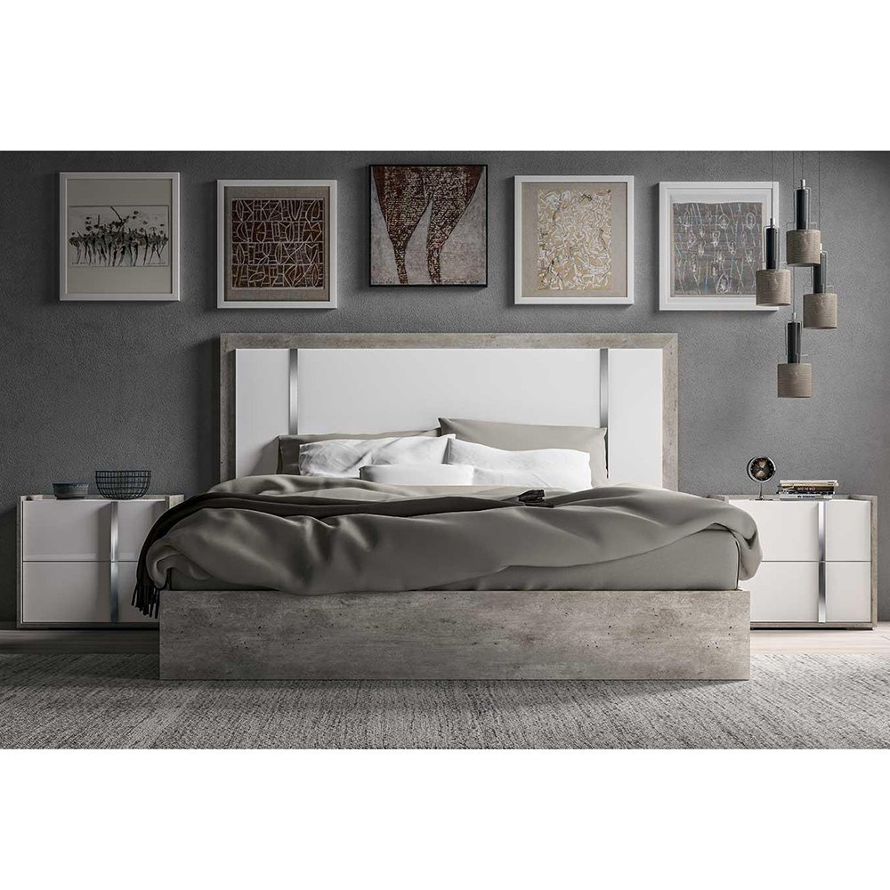 Кровать Status Treviso, King Size, двуспальная, 198х203 см, цвет серый (ERTRBWHLT02)ERTRBWHLT02