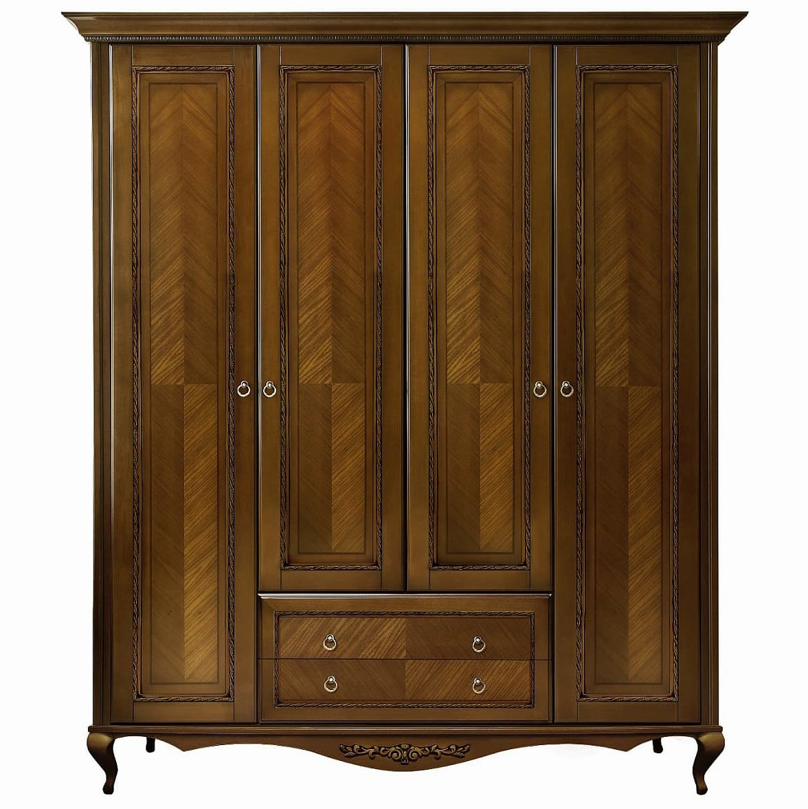 Шкаф платяной Timber Неаполь, 4-х дверный 204x65x227 см цвет: орех (T-524Д)T-524Д