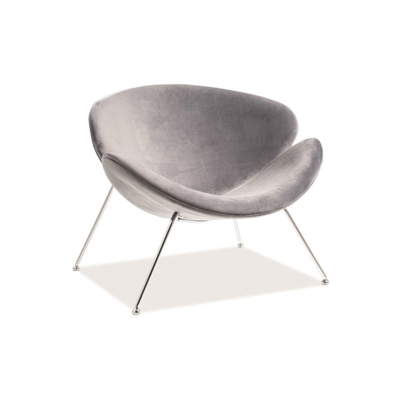 Кресло SIGNAL MAJOR VELVET, серый / хром, тк. BL14, размер 84х49х7219330