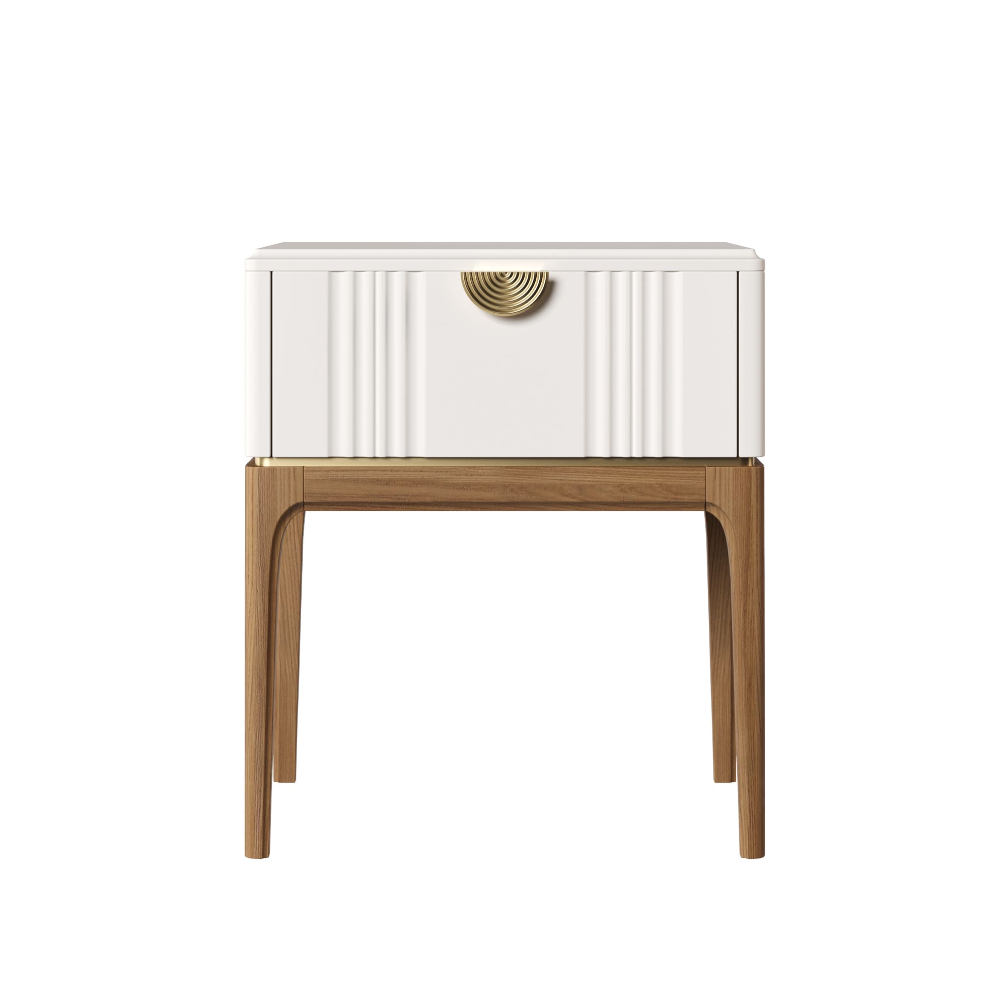 Тумбочка прикроватная Bari White, 1 ящик, 52х45х62 см, цвет: белый (BR301W)BR301W