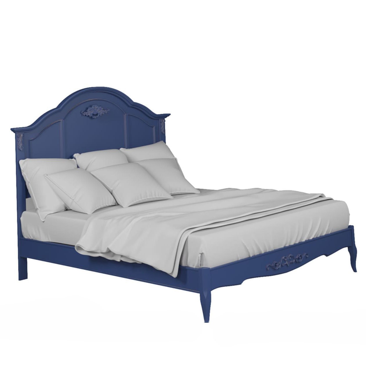 Кровать Aletan Provence, двуспальная, 160x200 см, цвет: синий (B206IN)B206IN