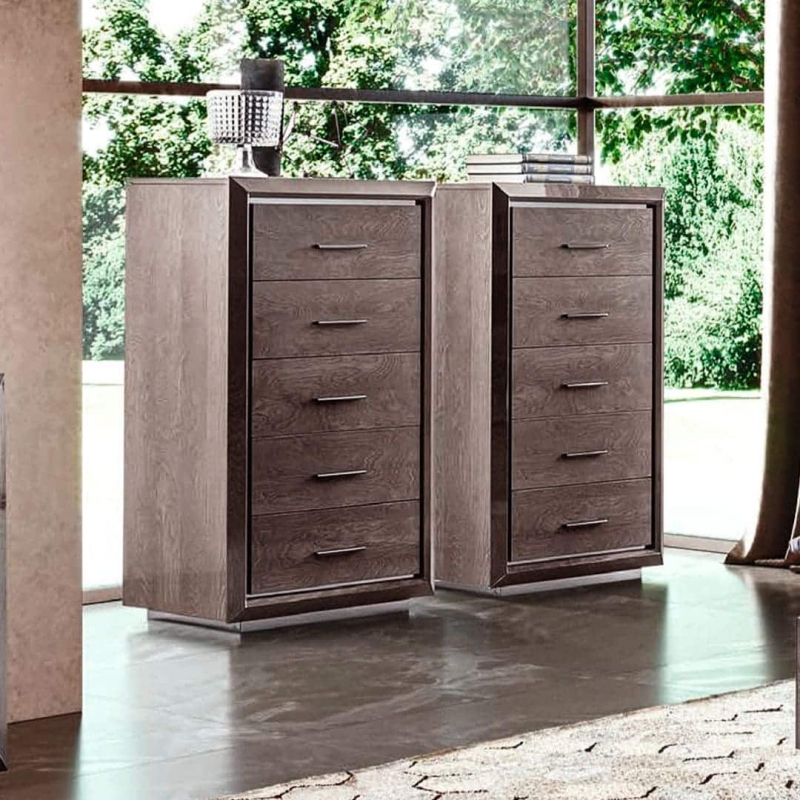 Комод высокий Camelgroup Elite silver, цвет: серебристая береза, 78x45x121 см (165SET.01PL)165SET.01PL